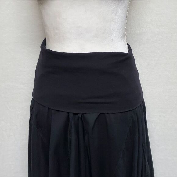 Vintage Y2K Bisou Bisou Michelle Bonbot Black Asymmetrical Patchwork Midi Skirt - Picture 5 of 16